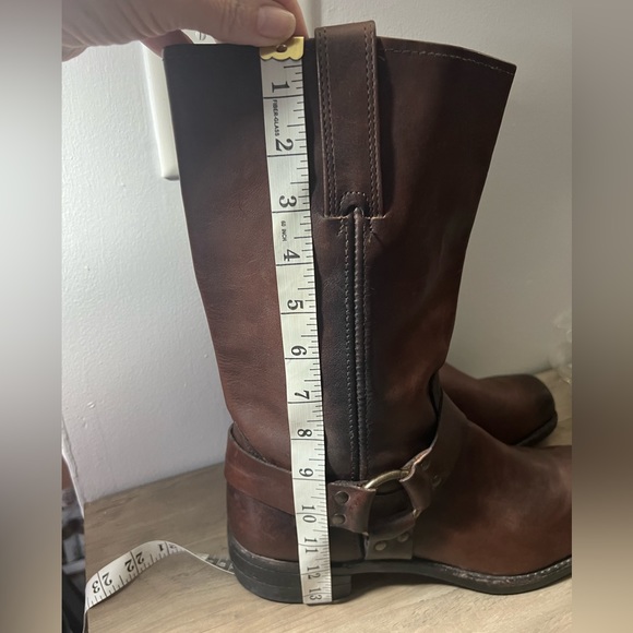 FRYE Harness 12R Men's Boots Size 10 D Dark Brown Distressed Leather New - Picture 11 of 11